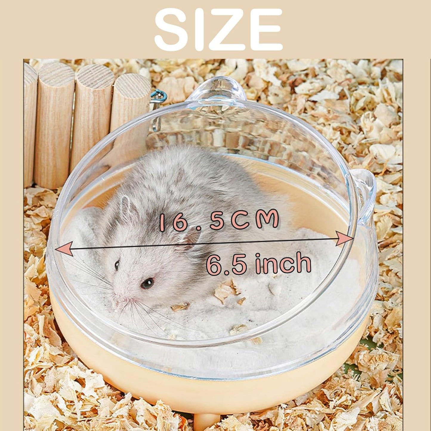 Meow&Woof Hamster Sand Bath Container, Large Sandbox Toilet Gerbil Batheoom, Tiny Chinchilla Dust Bathtub Sand Bath Box for Hamster Cage Accessories 6.5 Inch - Blue