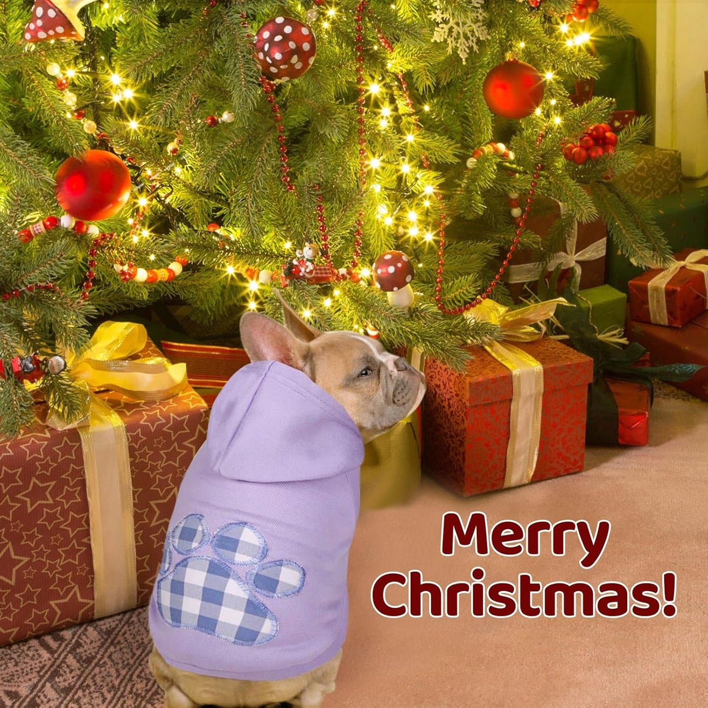 SAWMONG Dog Hoodie,Flannel Pet Hooded Sweater with Hat Puppy Pullover Sweater Shirt,Dog (Purple,3XL)