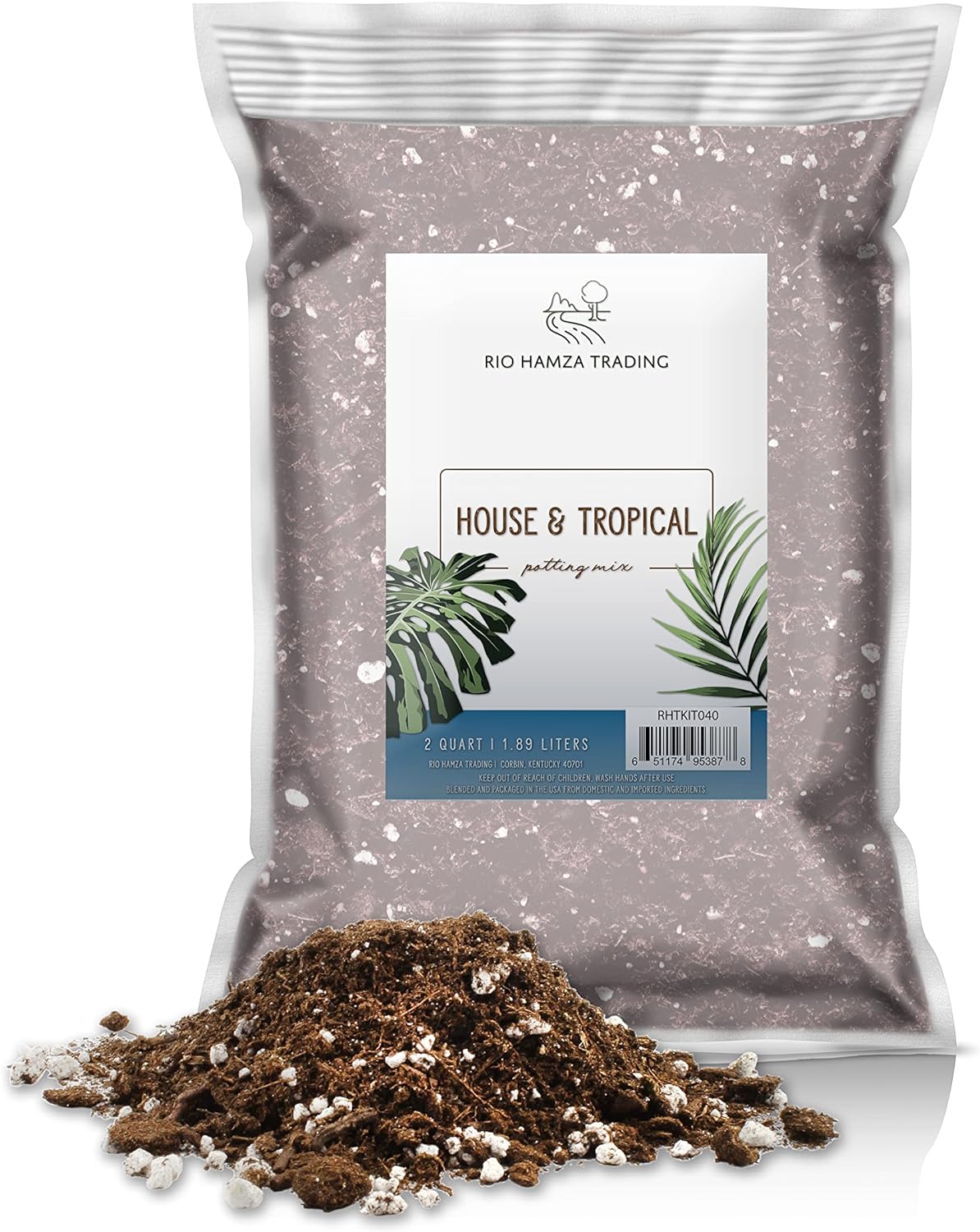 Tropical House Plant Potting Mix (2 Quarts); for All Types of Indoor House Plants