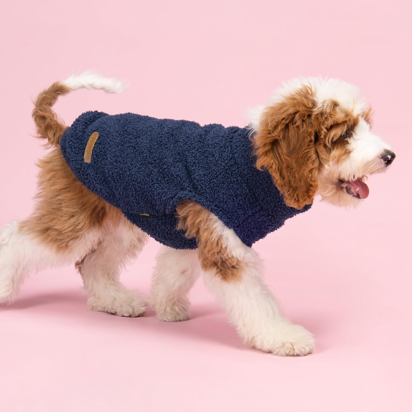 Fitwarm 2 Pack Striped Fleece Dog Sweater, Warm Winter Dog Clothes for Small Dogs Boy Girl, Fuzzy Pet Outfit, Puppy Chihuahua Jumper, Grey, Navy, XS