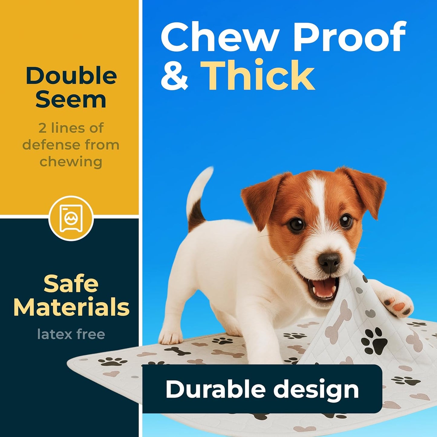 GREEN LIFESTYLE Washable Pee Pads for Dogs - Waterproof Reusable Puppy Pads with Anti-Slip Backing, Pet Training Pad for Puppy Playpen, Crate, Whelping Box, Potty Training (Pack of 2-18x24)