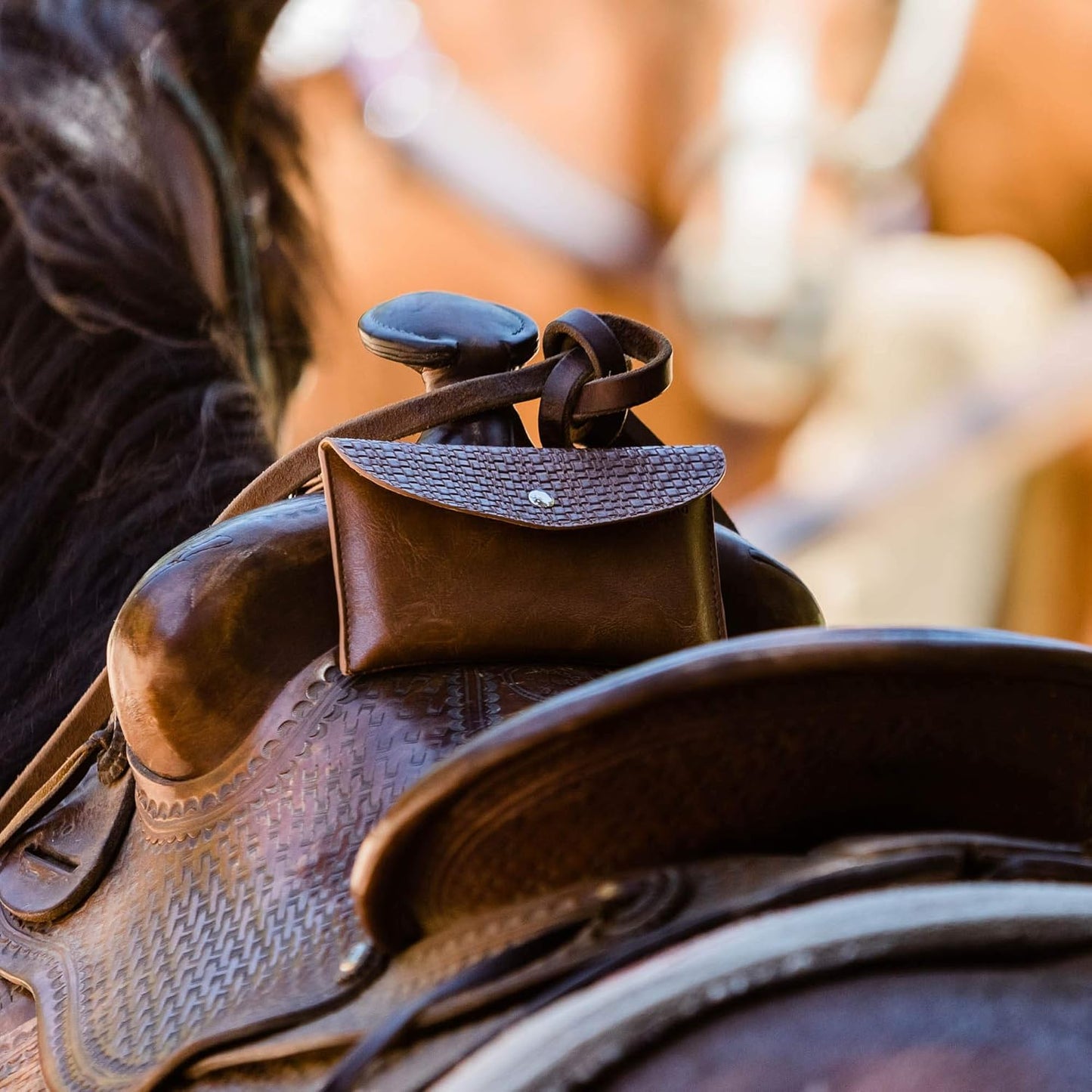 Saddle Pommel Bag - Phone Holder & Equestrian Gift for Women, Horse Tack Essentials