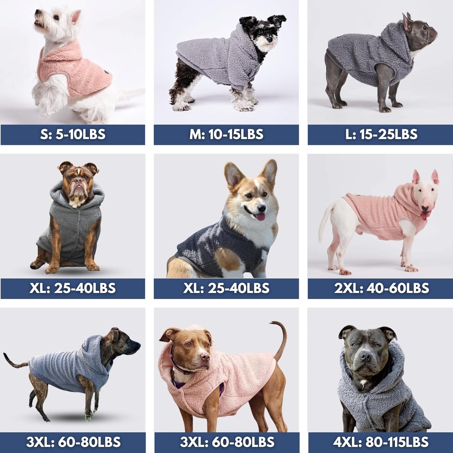 Spark Paws Teddy Dog Sweater, Sherpa Jacket Vest with Warm Fleece Lining, Winter Coat Suitable for Small Medium Large XL XXL Breeds - Pink - 3XL