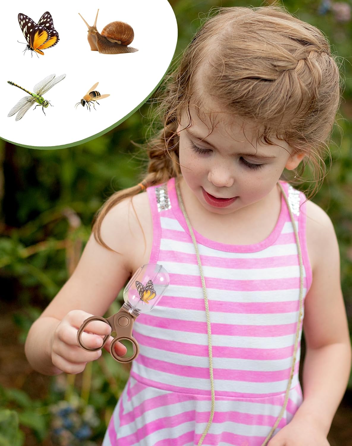 ROBUD Dual Kids Explorer Kit, Bug Catcher Kit with Bags Kit, Green Outdoor Exploration Set for Camping, Montessroi Toy for Kids Coming Closer to Nature，WRP29