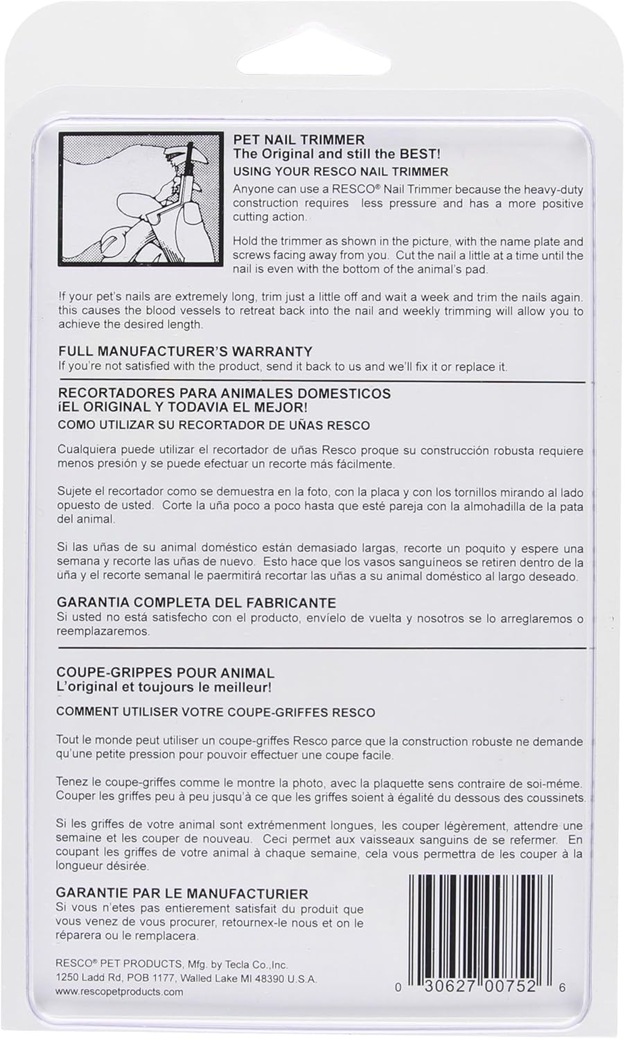 Resco Deluxe Dog Nail Clippers, Original Pet Nail Trimmer, Made in USA, Large, Yellow