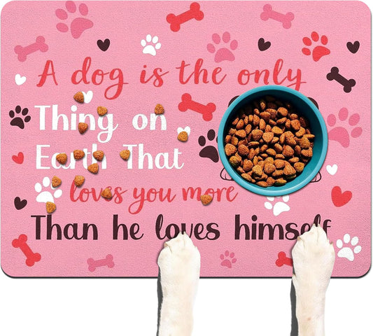 Pet Feeding Mat for Floors Waterproof Dog Mat for Food and Water Absorbent Quick Dry Non Slip mat for Cat Bowls