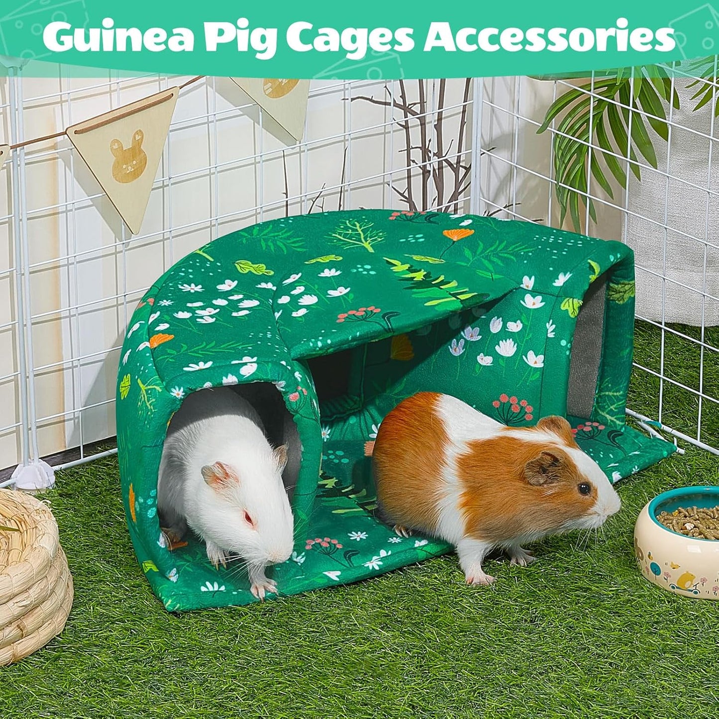 Unicorn Catcher Guinea Pig Hideout - Large Cozy Bed, Warm House, Washable Tunnel Accessories for Small Pets: Hamster, Chinchilla, Bunny