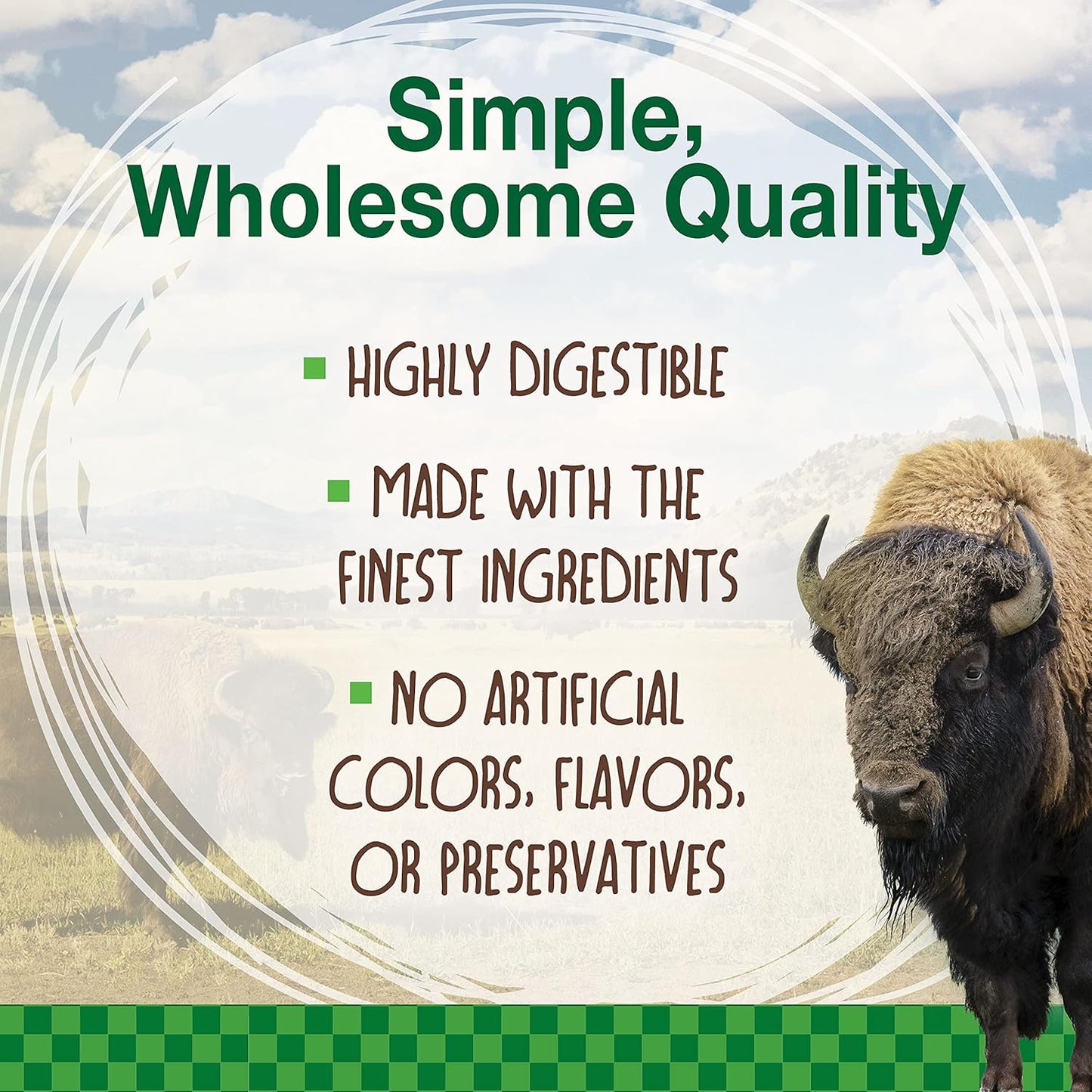 Nylabone Healthy Edibles WILD Natural Long-Lasting Bison Flavor Bone Chew Treats for Dogs, Medium (2 Count)